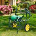 Garden Hose Reel Cart Holds 230FT of 5/8" Hose, Heavy Duty Hose Cart with 2 Wheels & Storage Basket, Portable Water Hose Organizer for Yard